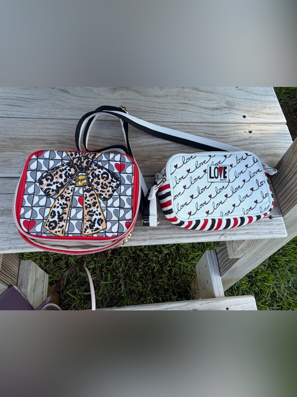 Brighton LOVE crossbody purse and Leopard Bow Pattern jewelry case.